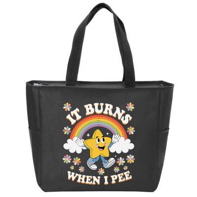 Vintage It Burns When I Pee Funny Saying Sarcastic Zip Tote Bag