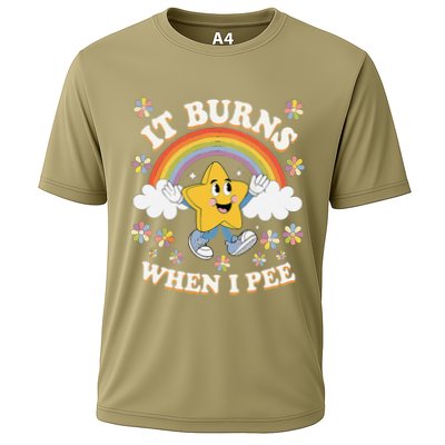 Vintage It Burns When I Pee Funny Saying Sarcastic Performance Shirt