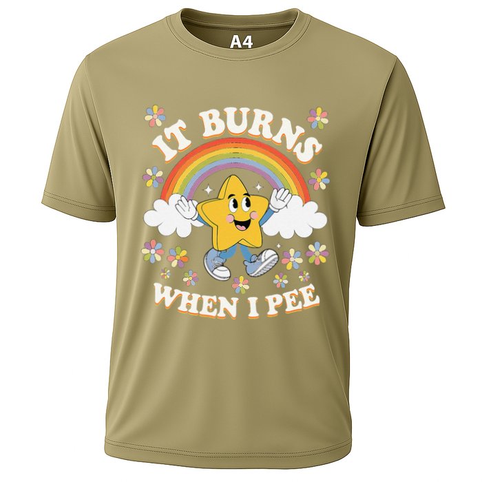 Vintage It Burns When I Pee Funny Saying Sarcastic Performance Shirt