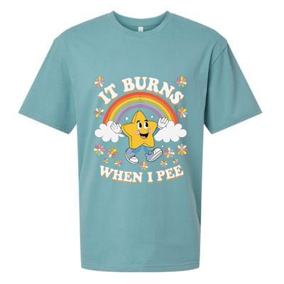 Vintage It Burns When I Pee Funny Saying Sarcastic Sueded Cloud Jersey T-Shirt