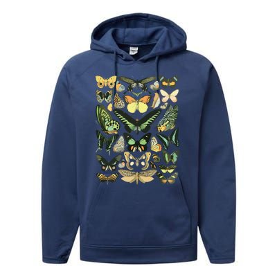 Vintage Inspired Butterfly Chart Performance Fleece Hoodie