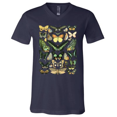 Vintage Inspired Butterfly Chart V-Neck T-Shirt