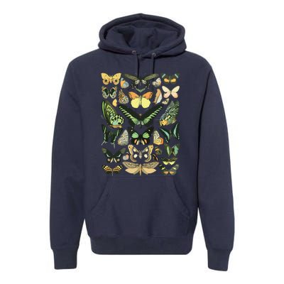 Vintage Inspired Butterfly Chart Premium Hoodie