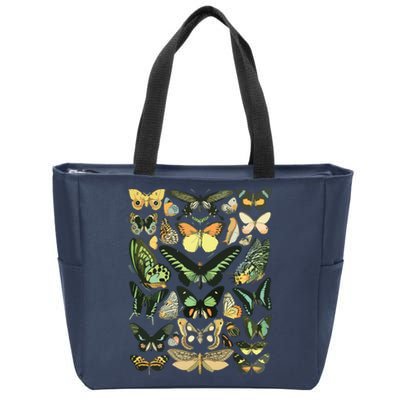 Vintage Inspired Butterfly Chart Zip Tote Bag