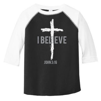 Vintage I Believe John 3_16 Christian Toddler Fine Jersey T-Shirt