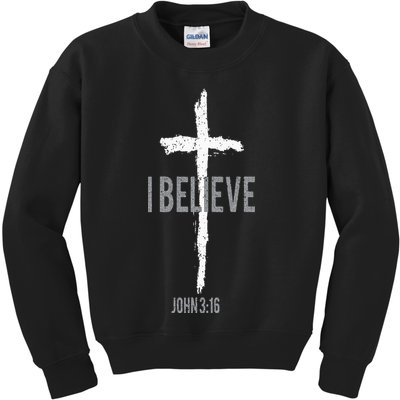 Vintage I Believe John 3_16 Christian Kids Sweatshirt