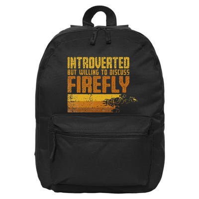 Vintage Introverted Browncoat Firefly Space Sci Fi 16 in Basic Backpack