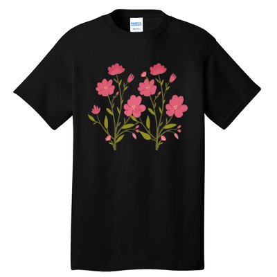 Vintage Inspired Botanical Flower Girl Mom Beautiful Flowers Premium Tall T-Shirt