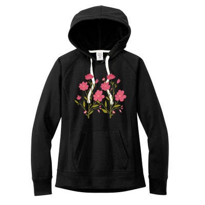 Vintage Inspired Botanical Flower Girl Mom Beautiful Flowers Premium Women's Fleece Hoodie