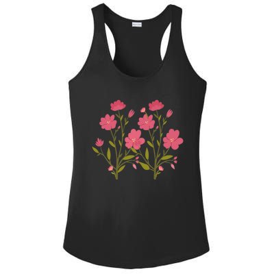 Vintage Inspired Botanical Flower Girl Mom Beautiful Flowers Premium Ladies PosiCharge Competitor Racerback Tank