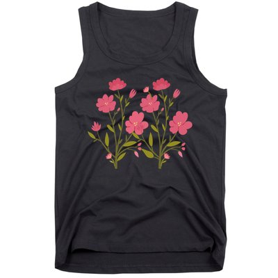 Vintage Inspired Botanical Flower Girl Mom Beautiful Flowers Premium Tank Top