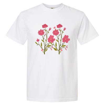 Vintage Inspired Botanical Flower Girl Mom Beautiful Flowers Premium Garment-Dyed Heavyweight T-Shirt