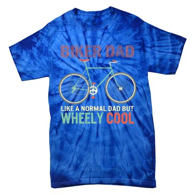 Vintage I'm Biker Dad Fathers Day Wheely Cooler Tie-Dye T-Shirt