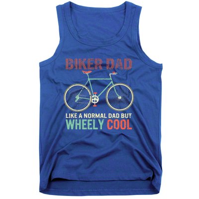 Vintage I'm Biker Dad Fathers Day Wheely Cooler Tank Top