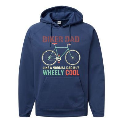 Vintage I'm Biker Dad Fathers Day Wheely Cooler Performance Fleece Hoodie