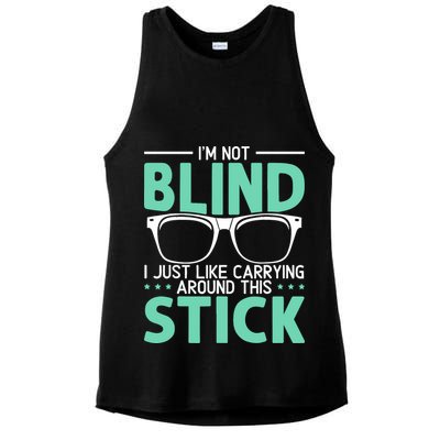 Visually Impaired Braille Visual Blind Awareness Ladies PosiCharge Tri-Blend Wicking Tank