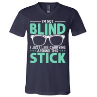 Visually Impaired Braille Visual Blind Awareness V-Neck T-Shirt