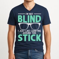 Visually Impaired Braille Visual Blind Awareness V-Neck T-Shirt
