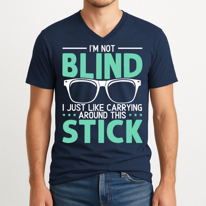 Visually Impaired Braille Visual Blind Awareness V-Neck T-Shirt