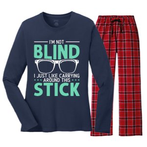 Visually Impaired Braille Visual Blind Awareness Women's Long Sleeve Flannel Pajama Set 