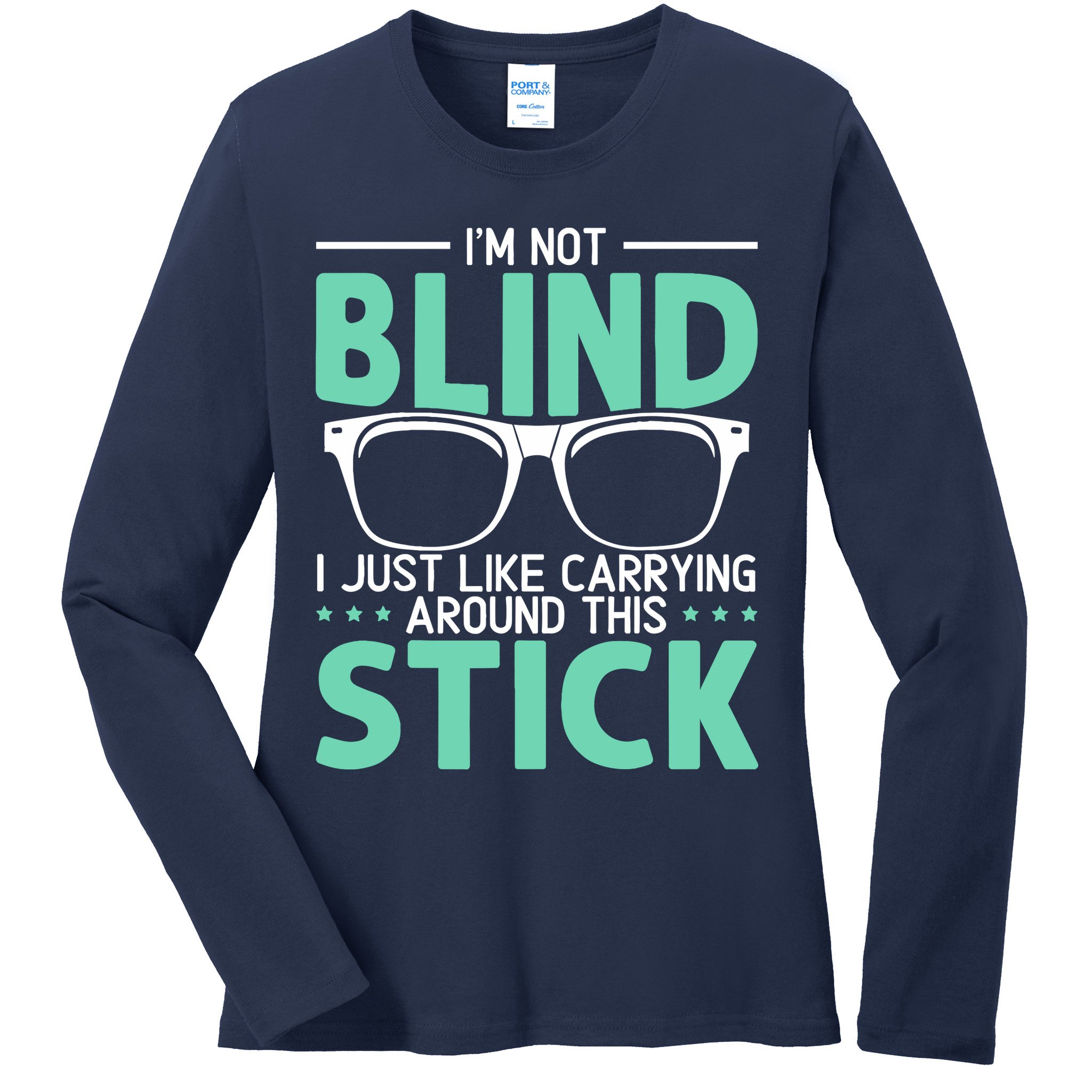 Visually Impaired Braille Visual Blind Awareness Ladies Long Sleeve Shirt