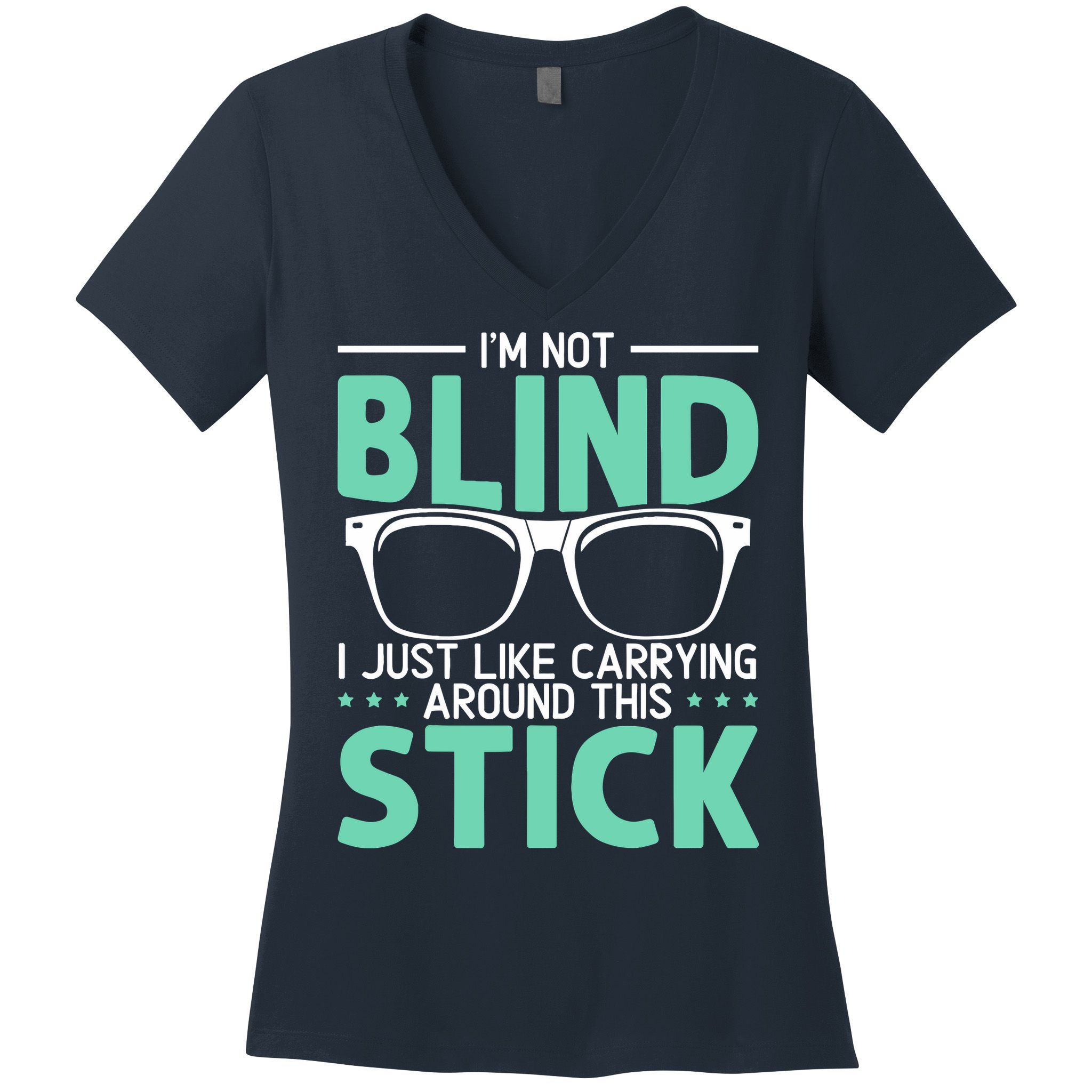 Visually Impaired Braille Visual Blind Awareness Women's V-Neck T-Shirt