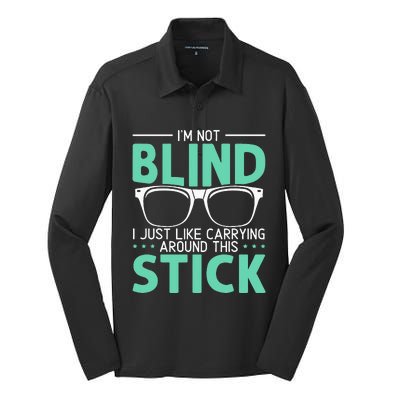 Visually Impaired Braille Visual Blind Awareness Silk Touch Performance Long Sleeve Polo