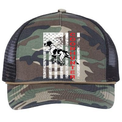 Vintage Inspired Coon Hunter Funny Gift For Raccoon Hunters Retro Rope Trucker Hat Cap