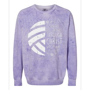 Volleyball I Can Do Things Bible Verse God Jesus Gift Colorblast Crewneck Sweatshirt