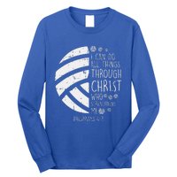 Volleyball I Can Do Things Bible Verse God Jesus Gift Long Sleeve Shirt