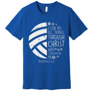 Volleyball I Can Do Things Bible Verse God Jesus Gift Premium T-Shirt