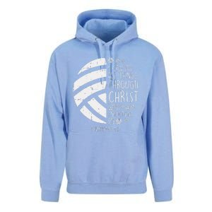 Volleyball I Can Do Things Bible Verse God Jesus Gift Unisex Surf Hoodie