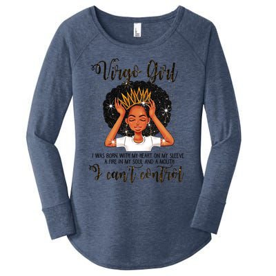 Virgo I Cant Control Zodiac Birthday Black Meaningful Gift Women's Perfect Tri Tunic Long Sleeve Shirt