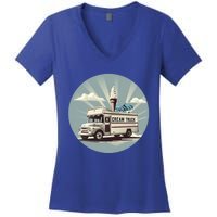 Vacation Ice Cream Truck Costume For Summer Memories Lovers Gift Women's V-Neck T-Shirt