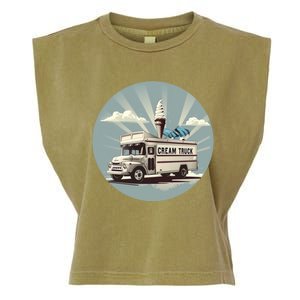 Vacation Ice Cream Truck Costume For Summer Memories Lovers Gift Garment-Dyed Women's Muscle Tee