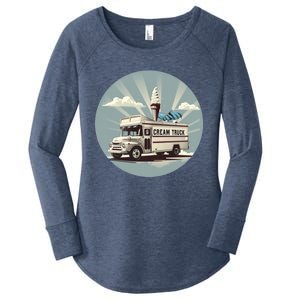 Vacation Ice Cream Truck Costume For Summer Memories Lovers Gift Women's Perfect Tri Tunic Long Sleeve Shirt