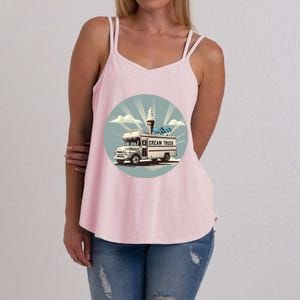 Vacation Ice Cream Truck Costume For Summer Memories Lovers Gift Women's Strappy Tank