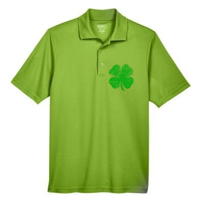 Vintage Irish Clover St Patrick's Day Lucky Graphic Gift Men's Origin Performance Pique Polo