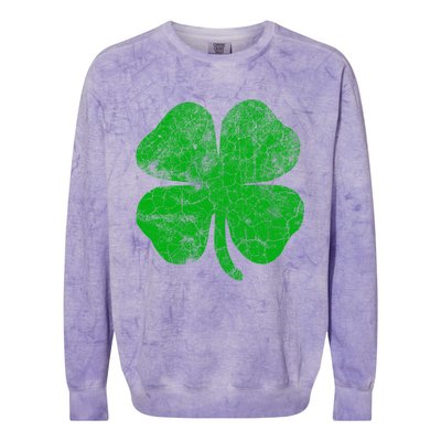 Vintage Irish Clover St Patrick's Day Lucky Graphic Gift Colorblast Crewneck Sweatshirt