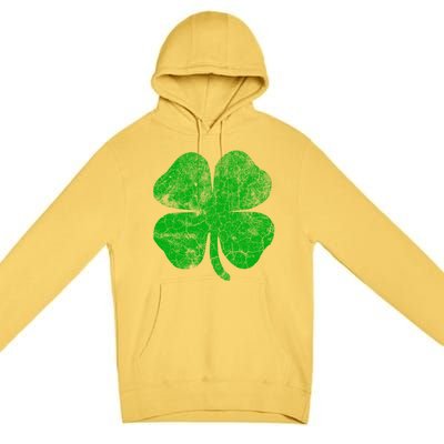 Vintage Irish Clover St Patrick's Day Lucky Graphic Gift Premium Pullover Hoodie