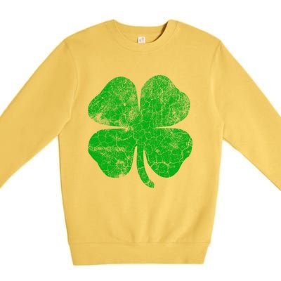 Vintage Irish Clover St Patrick's Day Lucky Graphic Gift Premium Crewneck Sweatshirt