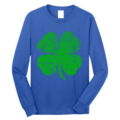 Vintage Irish Clover St Patrick's Day Lucky Graphic Gift Long Sleeve Shirt