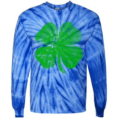 Vintage Irish Clover St Patrick's Day Lucky Graphic Gift Tie-Dye Long Sleeve Shirt