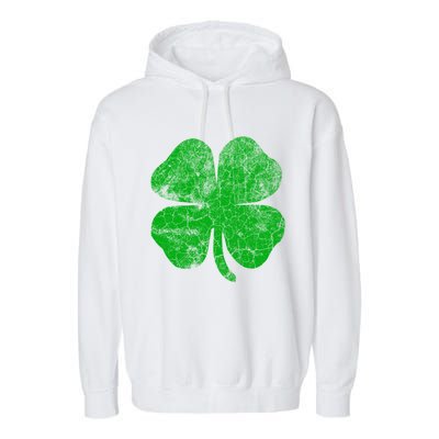 Vintage Irish Clover St Patrick's Day Lucky Graphic Gift Garment-Dyed Fleece Hoodie