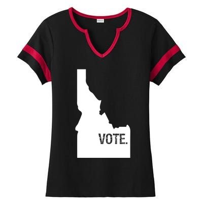 Vote Idaho Cute Gift Election Day State Voting Gift Ladies Halftime Notch Neck Tee