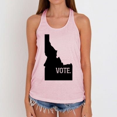 Vote Idaho Cute Gift Election Day State Voting Gift Women's Knotted Racerback Tank