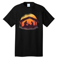 Vintage Illustration Christmas Nativity Scene Religious Tall T-Shirt