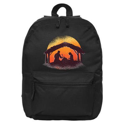 Vintage Illustration Christmas Nativity Scene Religious 16 in Basic Backpack