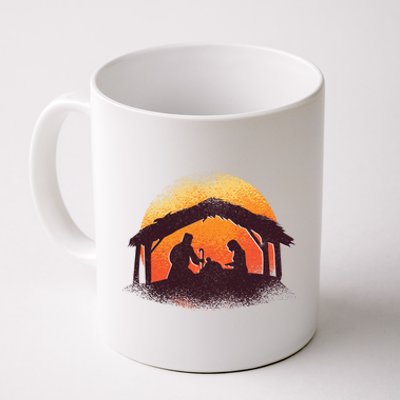 Vintage Illustration Christmas Nativity Scene Religious Coffee Mug