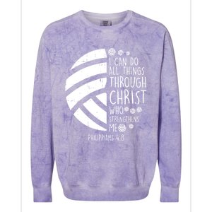 Volleyball I Can Do Things Bible Verse God Jesus Gift Colorblast Crewneck Sweatshirt